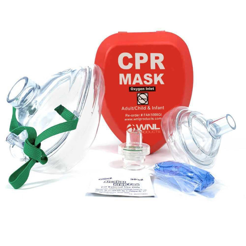 [Australia - AusPower] - WNL Products CPR Rescue Mask, Adult/Child & Infant Pocket Resuscitator, Hard Case Kit with Belt Clip 2-Pack 