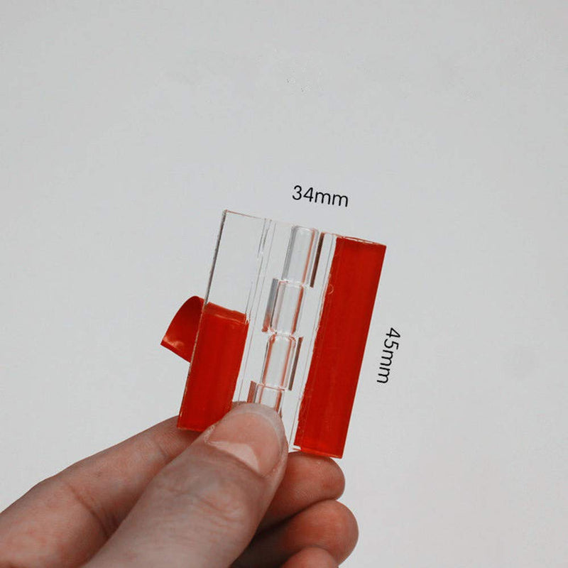 [Australia - AusPower] - 3-Pack Transparent Plastic Acrylic 45mm Continuous Piano Hinge?Self-Adhesive? , Suitable for DIY Transparent Box, Display Stand etc. 