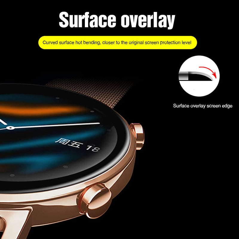 [Australia - AusPower] - Screen Protector Compatible for Huawei Watch GT2 42mm / GT 2, 3D Curved Full Coverage PET Soft Screen Protective Film Smartwatch (3pcs) [Anti-Scratch] [Bubble Free] (Non-Tempered Glass) 
