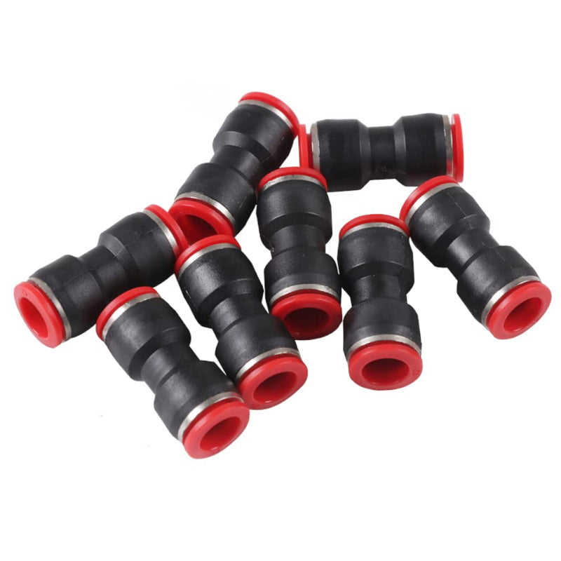 [Australia - AusPower] - Straight Push Connectors, 6/8/10/12 mm Quick Release Red Plastic Push to Connect Fittings Kit, 40 Pcs Air Line Fittings for 1/4 5/16 3/8 1/2 Tube 