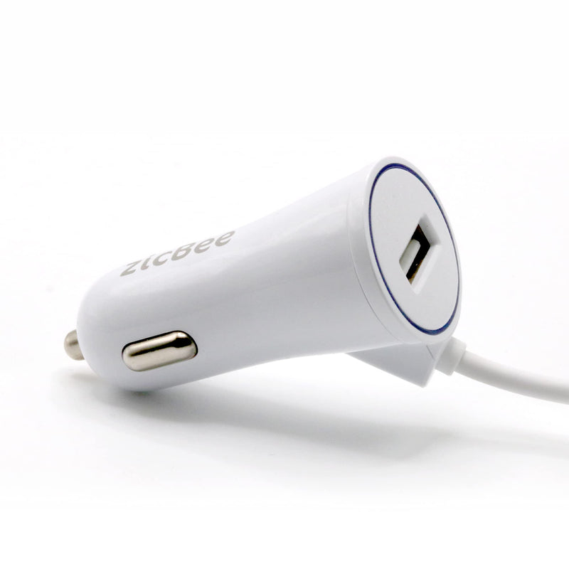 [Australia - AusPower] - iPhone Car Charger, 4.8A/24W Car Charger Adapter with Coiled Cord and USB Port Compatible with iPhone 13 Pro Max/Pro, 12 Pro Max/Pro, 11 Pro Max/Pro/XS Max/XS/XR/X/8/7/6/5,iPad Pro/Air/Mini (White) White 