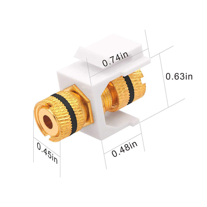 [Australia - AusPower] - VCE Banana Jack Binding Post Keystone Jack Insert with Black & Red Rings, Screw Type Audio Speaker Keystone, 3 Pairs/6 Pack 