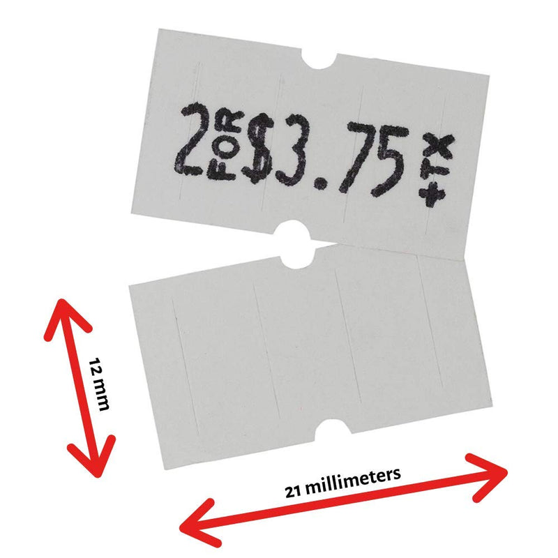 [Australia - AusPower] - Perco 1 Line Freezer Adhesive White Labels - 1 Sleeve, 8,000 Blank Pricing Labels for Perco 1 Line Price and Date Guns 