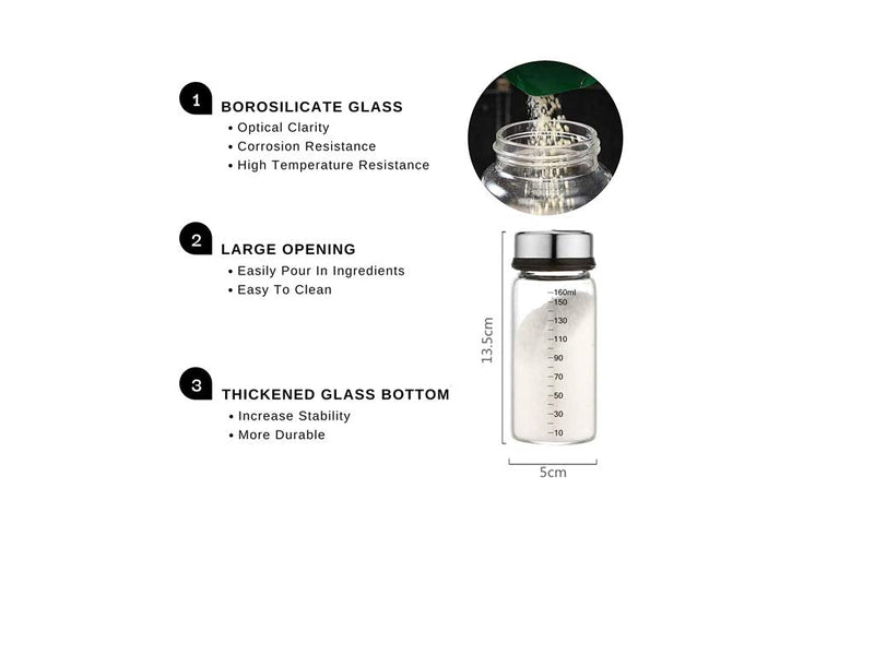 [Australia - AusPower] - ZETA Salt and Pepper Shaker with Adjustable Pour Holes Lid, Stainless Steel Cap Glass Body 