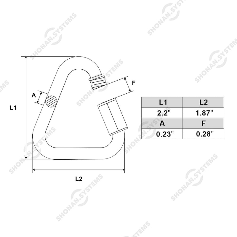 [Australia - AusPower] - SHONAN Delta Quick Link 2.2 Inch Triangle Quick Links Stainless Steel Triangle Carabiners Marine Grade, 4 Pack, 880 Lbs Capacity 2.2 Inch, 4 Pack(Marine Grade) 
