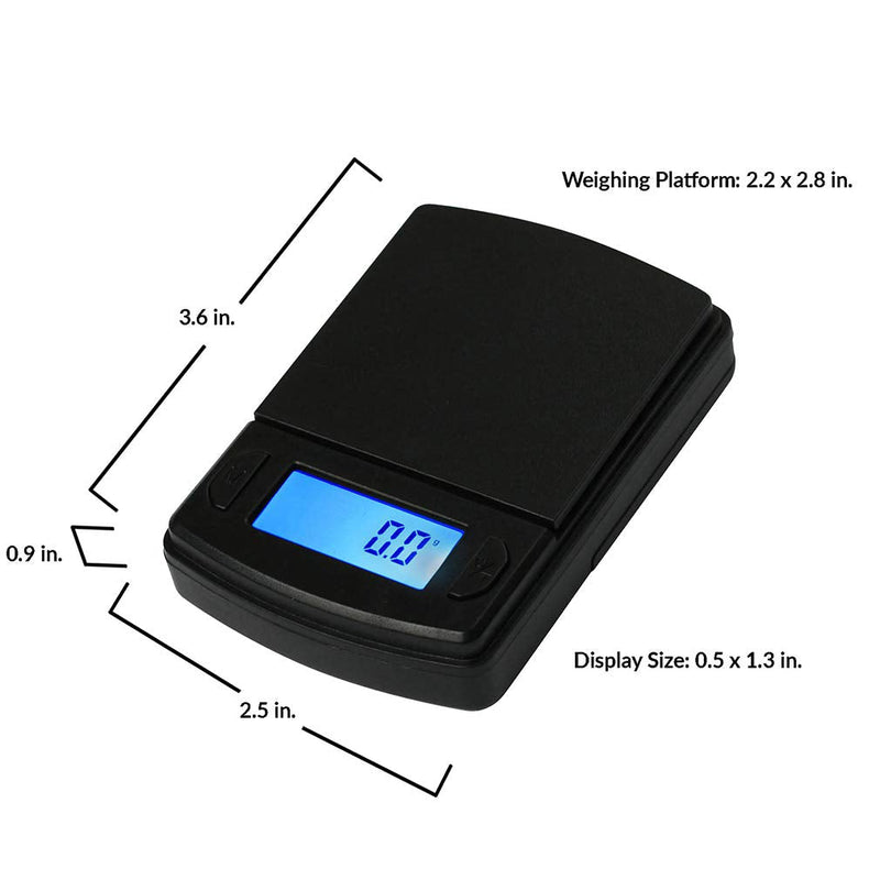 [Australia - AusPower] - American Weigh Scales Fast Weigh MS Series Precision Digital Pocket Weight Scale, 600G x 0.1G (MS-600-BLK) 