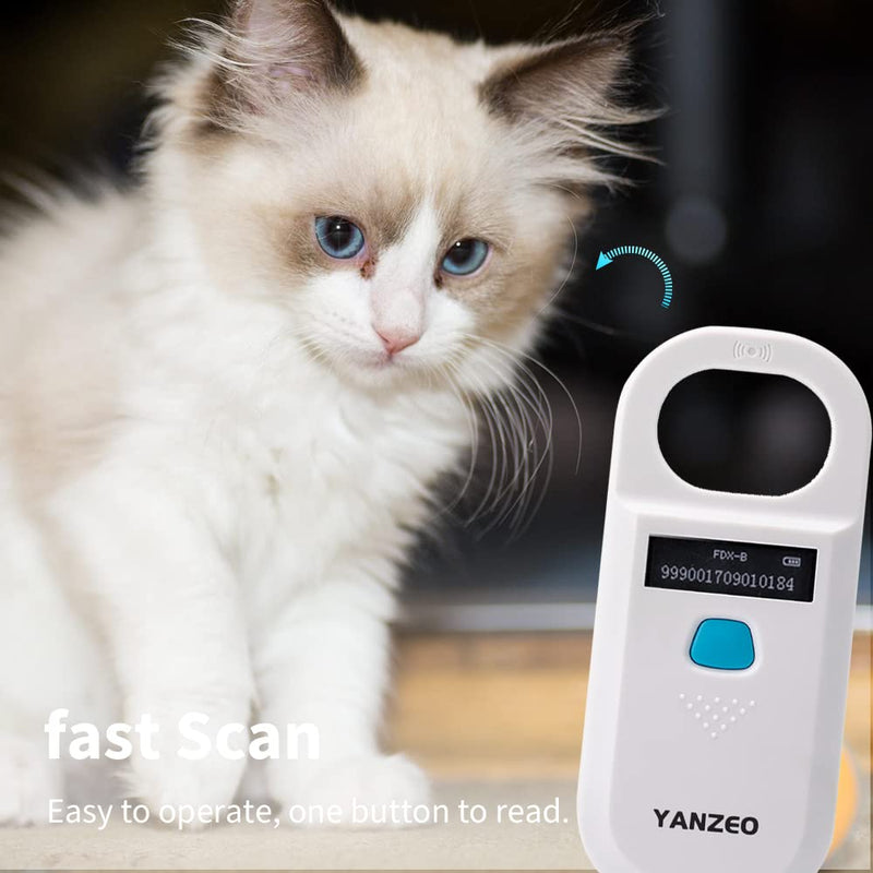 [Australia - AusPower] - Yanzeo Pet Microchip Reader, RFID EMID Animal Handheld Reader,134.2 Pet ID Scanner Rechargeable Animal Chip Registration, Pet Tag FDX-B(ISO 11784/11785) (AR180) Ar180 