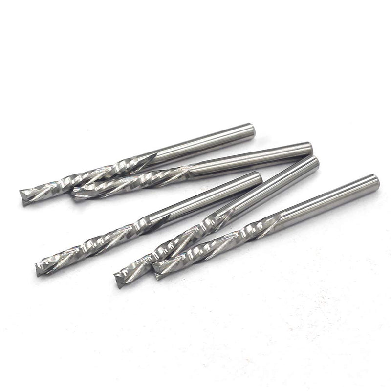 [Australia - AusPower] - OSCARBIDE Carbide End Mills Up & Down Cut 1/8 Inch Shank,CNC Spiral Router Bits(3.175x22mm) 2 Flutes Milling Cutter for Engraving Milling 3D sculpturing Roughing Composite Multilayer High Cutting 5pcs 