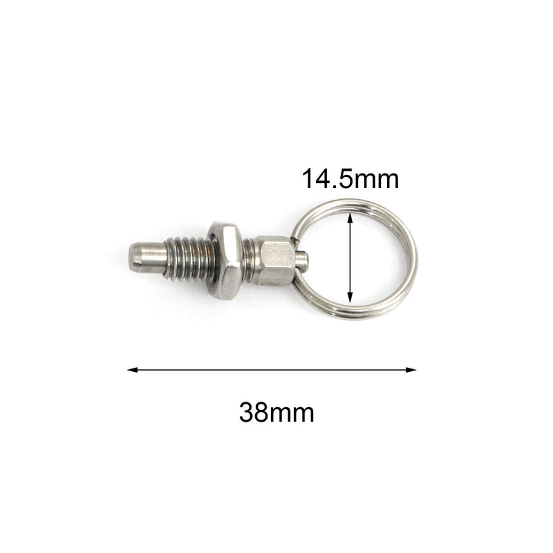 [Australia - AusPower] - heyous 2 Pcs Spring Plunger with Pull Ring, 1/4inch 20 Thread Size, Thread Length, Non-Locking Stubby Hand-Retractable Index Plunger, 0.31inch 