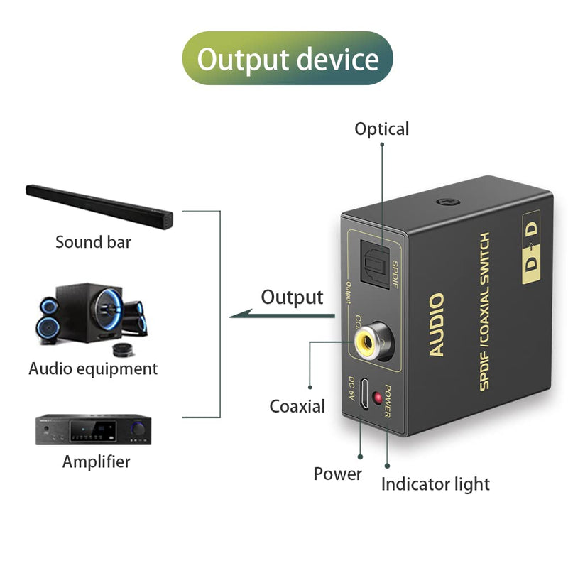 [Australia - AusPower] - Optical to Coaxial or Coaxial to Optical Digital Audio Converter, Bi-Directional Fiber and coaxial Converter/Repeater/Splitter, with 1 Optical Cable 