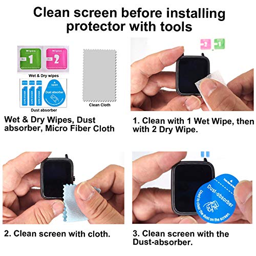[Australia - AusPower] - smaate Screen Protector for N29, Compatible with GRV, ZOSKVEE, HolaDream InxFit N29 1.4inch smartwatch, 3-Pack, Square, 3D Full Coverage, Curved Edge frame, Anti-shatter, Anti-scratch 