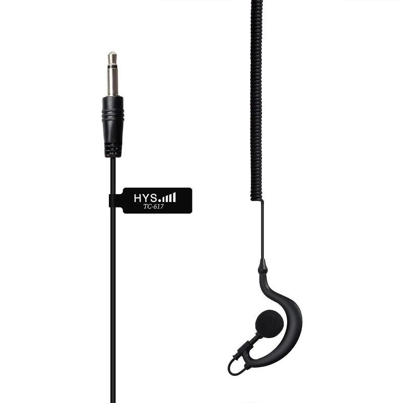 [Australia - AusPower] - HYSHIKRA 3.5mm Surveillance Listen Only Earpiece, G Shape Headset with Coiled Cable for Motorola Icom Yaesu Walkie-Talkie Ham Transceiver, Handheld Raido Speaker Mic Jacks Plug (Pack of 2) 