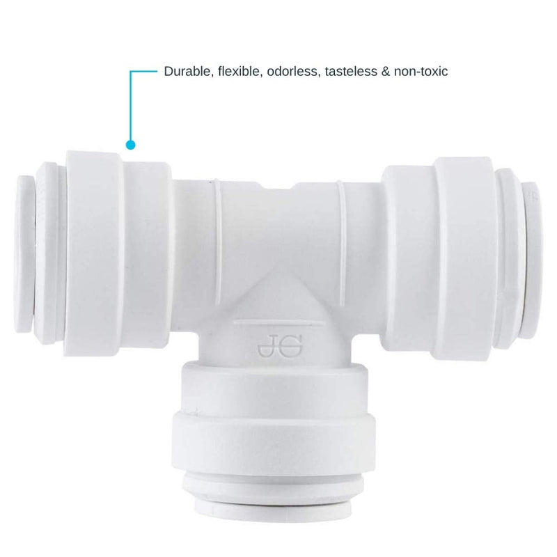 [Australia - AusPower] - John Guest PP0208WP Push-fit Union Tee, Push-to-Connect, 1/4 Inch OD retail_packaging 