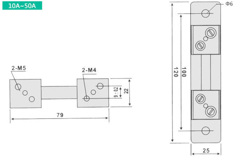 [Australia - AusPower] - Heyiarbeit DC Current Meter Shunt Resistor 10A 75mV for DC Ammeter Analog Panel Shunt Divider Meter External FL-2 1pcs 