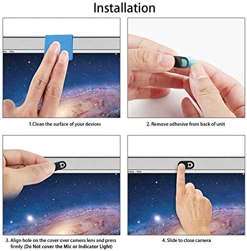 [Australia - AusPower] - [6 Pack] Laptop Webcam Camera Cover Slide, Computer/Phone Front Camera Cover Slide Compatible with iPhone, iPad & MacBook, Prevention Slide Privacy Camera Covers for Most Phones, Tablets - Black 