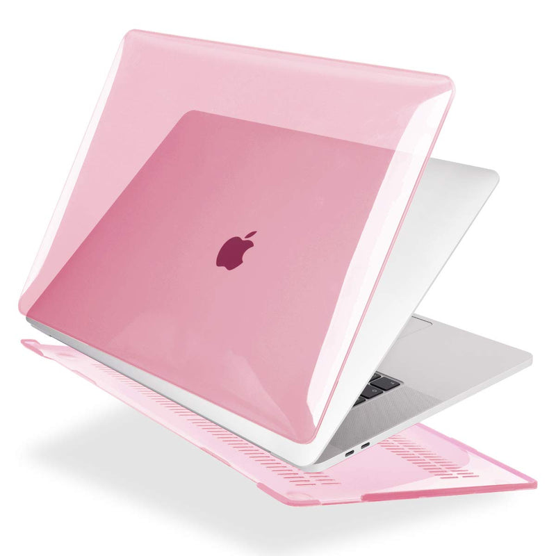 [Australia - AusPower] - Mektron Case for MacBook Pro 13 inch 2020 M1 A2338 A2289 A2251 with Touch Bar & Touch ID, Plastic Crystal Hard Shell Cover & Keyboard Skin & Screen Protector, Pink 