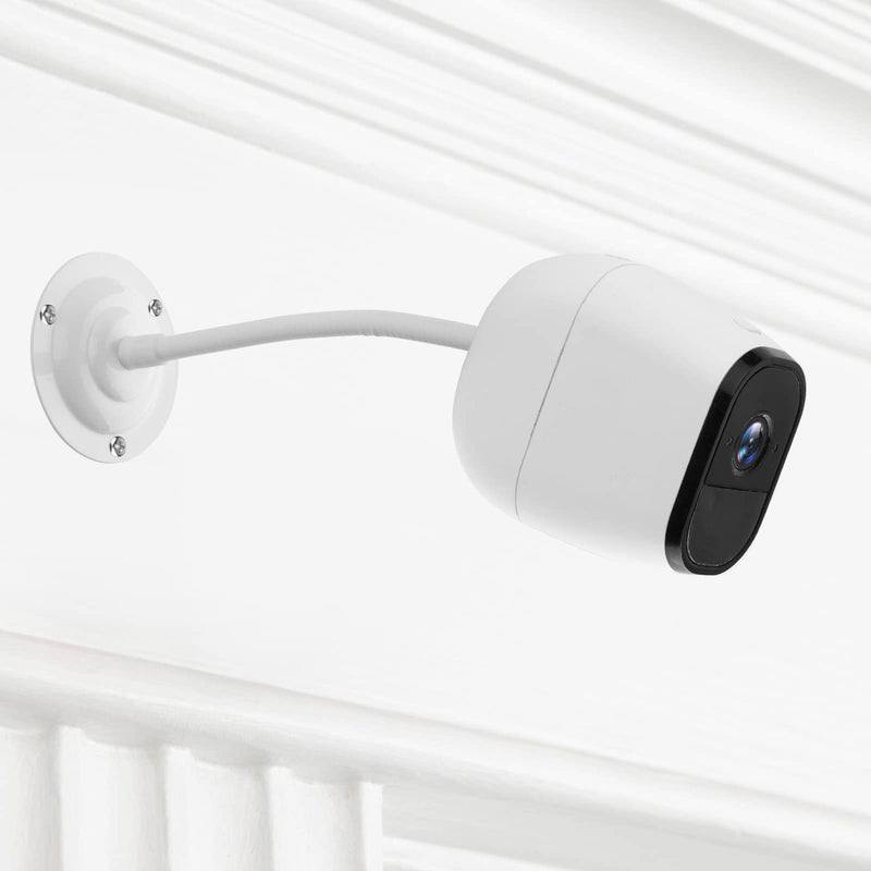 [Australia - AusPower] - Mippko 2 Pack Camera Flexible Wall Mount Holder for Arlo/Blink/Reolink/Nest/Wyze/SimpliSafe Security Camera,Adjustment 8 inch Long Gooseneck Arm with Metal Base,1/4"-20 Threaded Screw,White White 