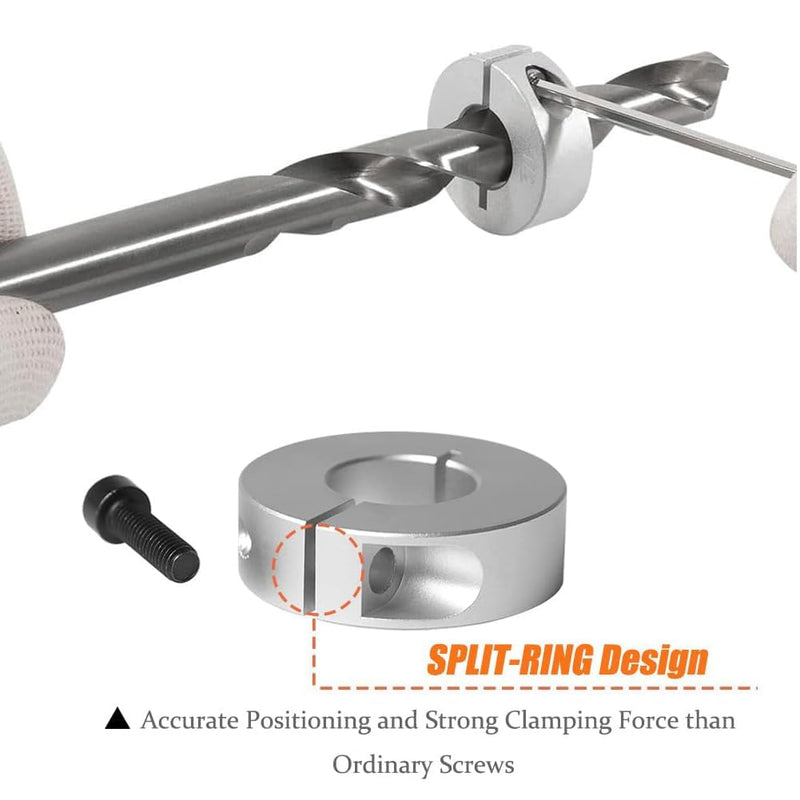 [Australia - AusPower] - Bestgle 8Pcs Drill Stop Collar Set, Drill Bit Depth Stop Collars Split Ring Drill Depth Limiter Drill Stopper (1/8" 3/16" 7/32" 1/4" 5/16" 3/8" 7/16" 1/2") 