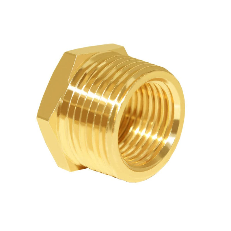 [Australia - AusPower] - Hooshing 2PCS Brass Reducer Hex Bushing 1" NPT Male x 3/4" NPT Female Threaded Pipe Fitting Adapter 2 Pack 