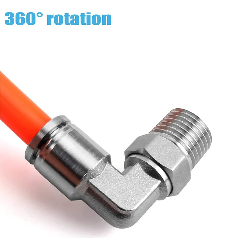 [Australia - AusPower] - Jienk 2Packs Pneumatic 304 Stainless Steel Male Elbow 1/2" Tube OD x 1/2" NPT Thread Push to Connect Air Fittings,90 Degree Quick Connector for Air Compressor Air Horn Air Bag 