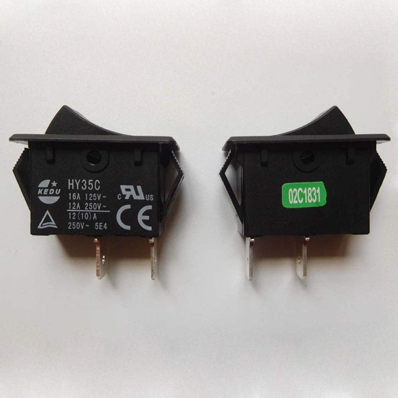 [Australia - AusPower] - 2Pcs KEDU HY35C 2Pins Push Button Switch AC 125/250V 16/12/10A ON OFF Rocker Switch Arc Push-Key Switches for Household Electrical Appliances and Equipment CE TUV 