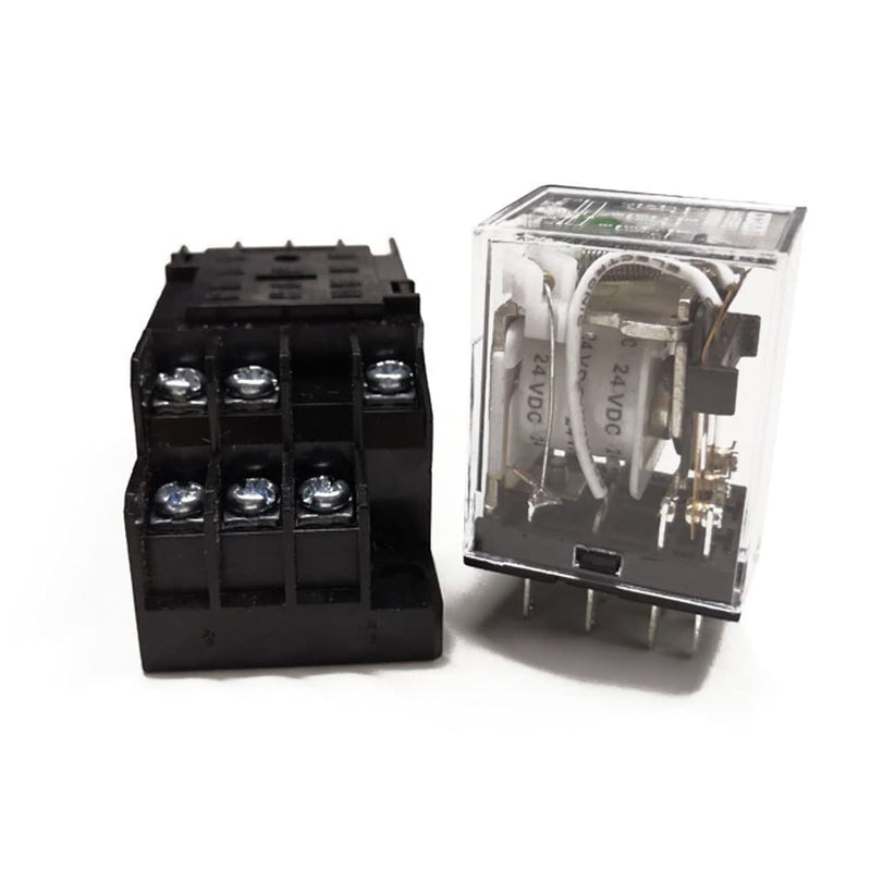 [Australia - AusPower] - ATO DC 24V Coil 11-Pin Electromagnetic Power Relay 3PDT 3NO 3NC MY3NJ HH53P with Plug-in Terminal Socket Base 