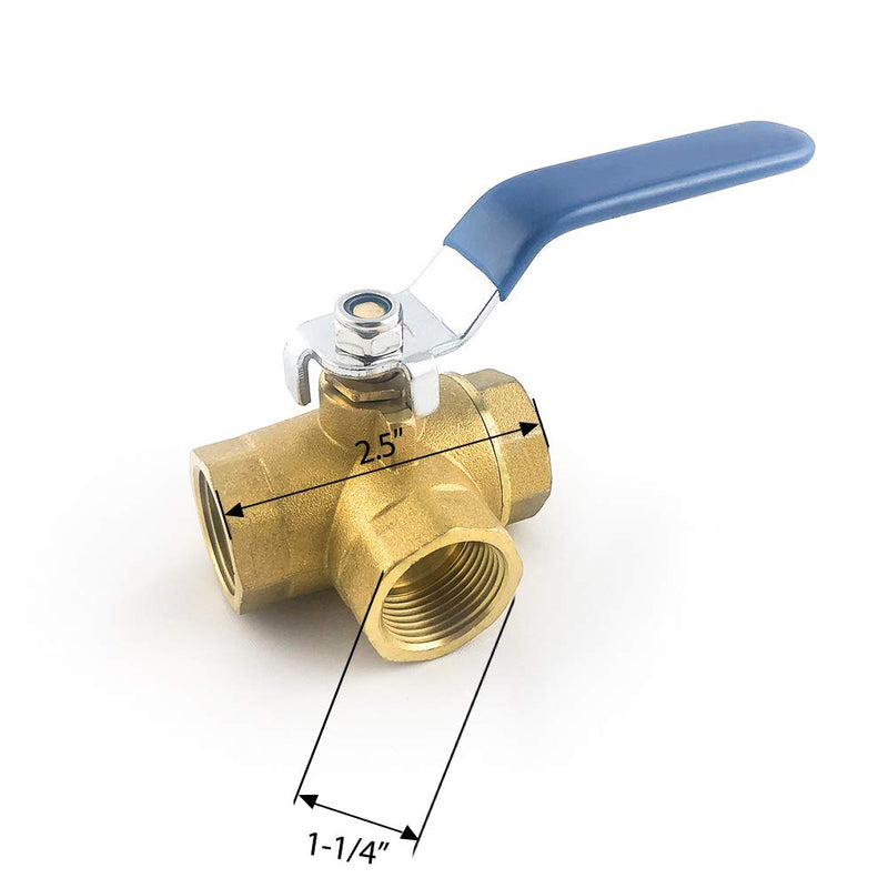 [Australia - AusPower] - QWORK Series 3-Way (L-Port) Ball Valve, Lever Handle, NPT Female (3/4'') Made of Forged Brass 1 Pack 3/4 Inch 