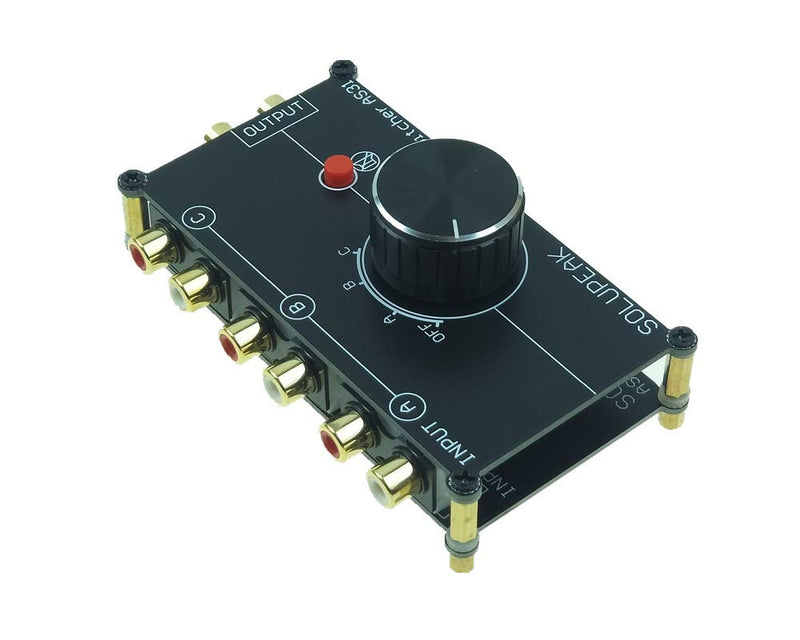 [Australia - AusPower] - SOLUPEAK 3 in 1 Out RCA Stereo Audio Source switcher Switch Signal selector Splitter schalter Connector Distributor Box 3 ports RCA switch(3 IN 1 OUT) 