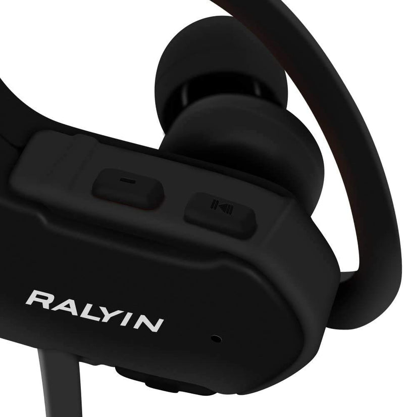 [Australia - AusPower] - Ralyin Bluetooth Headphones with Mic Sport Wireless Earbuds Built in Microphone Ear Hook Headset for Running Jogging Gym Workout Sweatproof Earphones Cordless Audifonos 8 Hours Play Time 