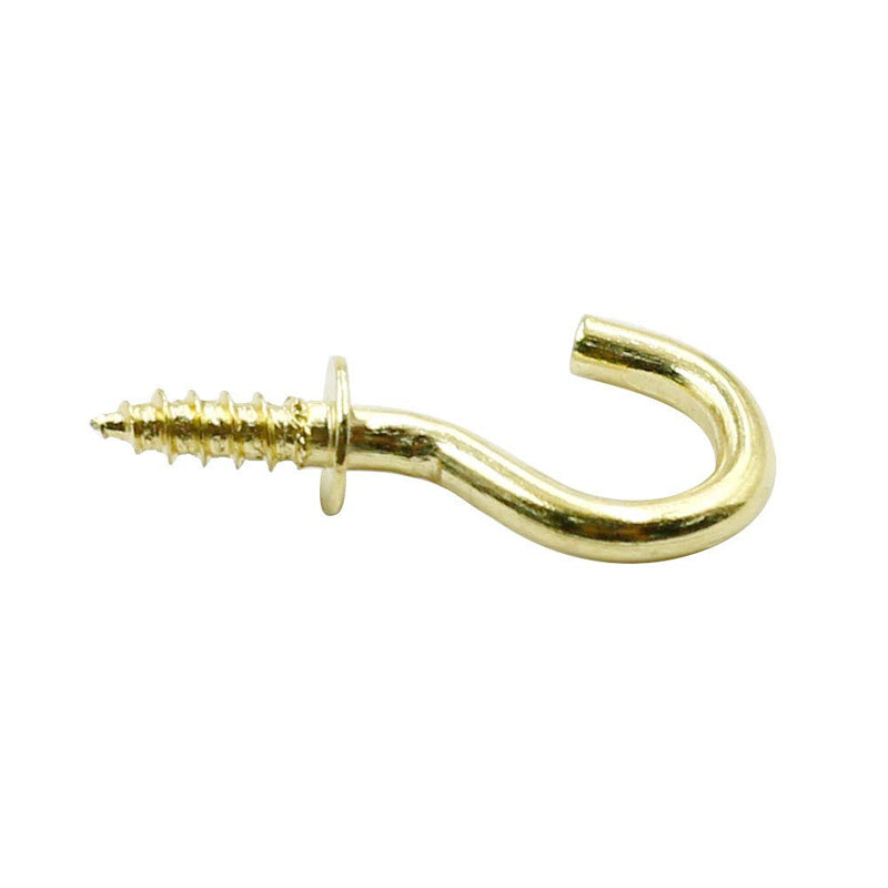 [Australia - AusPower] - Biaungdo 100 Pcs 1/2" Ceiling Cups Hooks Screw Hooks Ceiling Cup Hooks Self-Tapping Screws Hooks Gold 1/2 Inch 