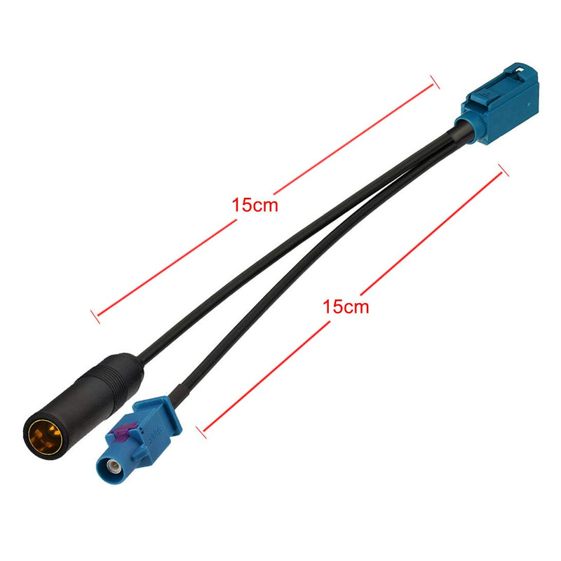 [Australia - AusPower] - Bingfu Car Antenna Splitter Car Stereo FM AM Radio Antenna Adapter Cable Fakra Z Female Male to DIN Connector Cable 6 inch for Car Stereo Audio HD Radio Head Unit CD Media Player Receiver 