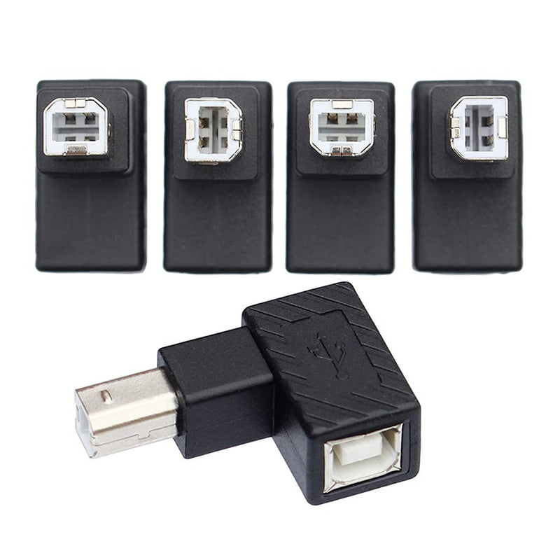 [Australia - AusPower] - Xiwai 4Pcs USB 2.0 B Type Male to Female Extension Adapter Horizontal Vertical Angled 90 Degree for Disk Scanner 