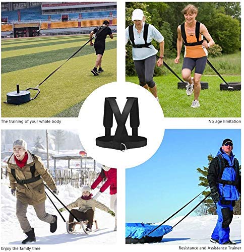 [Australia - AusPower] - CSTHEN Sled Harness Tire Pulling Harness Pull Strap with Reinforced Lock，Can Pull up to 1.5T Weight for Fitness Weight Resistance Training Speed Harness Trainer Football Workout Equipment 