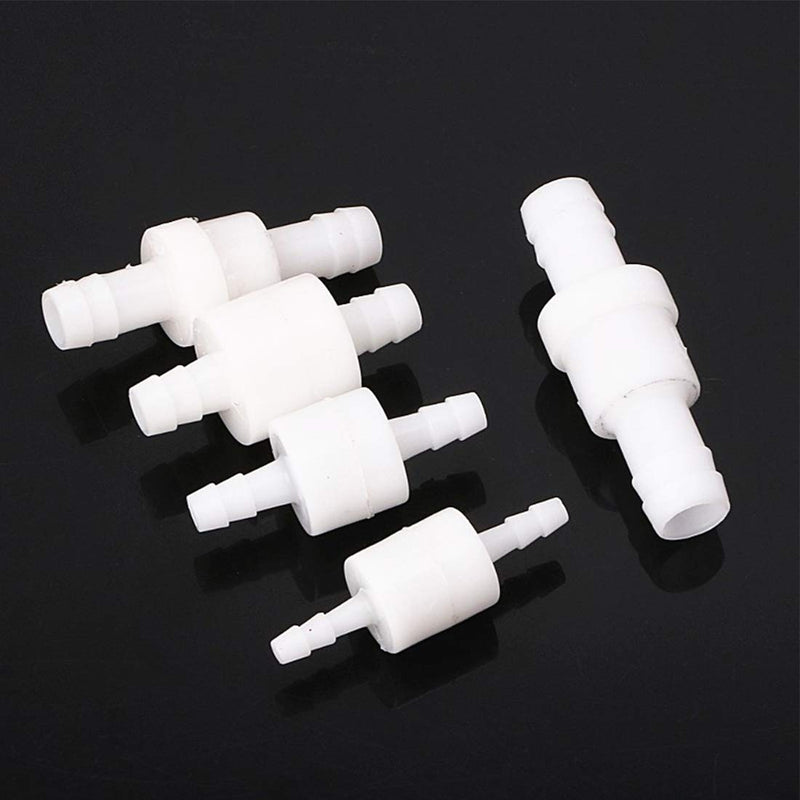 [Australia - AusPower] - Quickun 1/2" Barb Hose One Way Inline Check Valve Non Return Ozone Resistance PVDF Plastic One-Way Fuel Oil Water Gas Pump Air Check Valve, 2 Pcs 0.5 Inch 