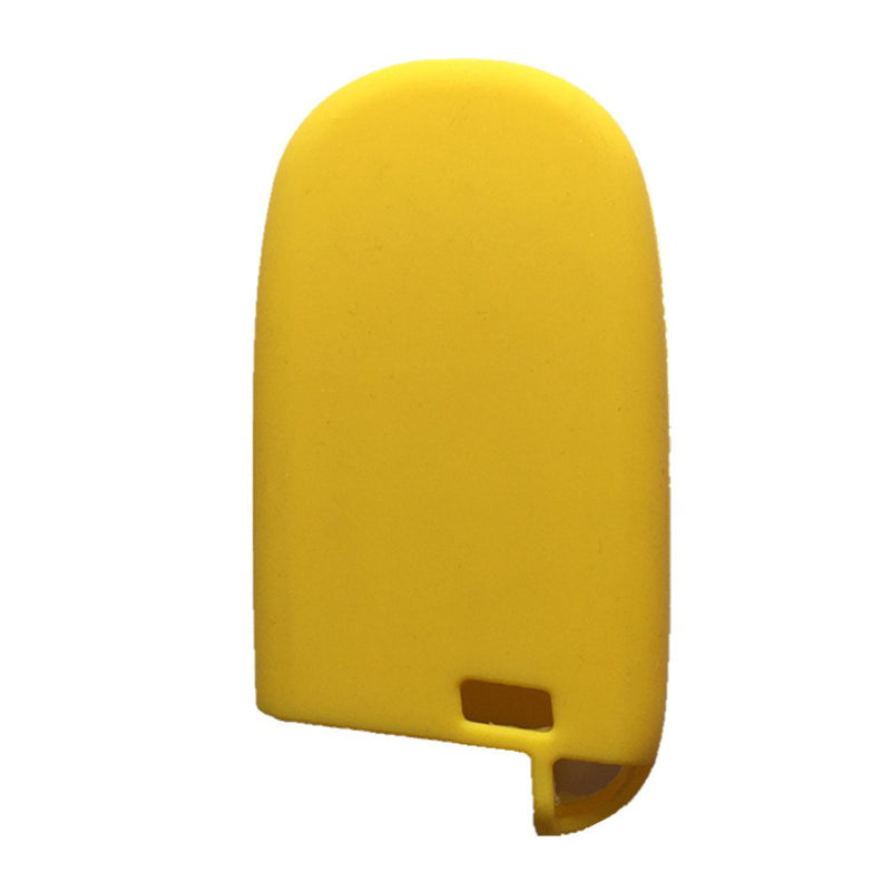 [Australia - AusPower] - Yellow Key Case Cover Jacket Silicone Rubber Fob Keyless Remote Holder Skin fit for JEEP FIAT DODGE Smart Remote Key Case Yellow 