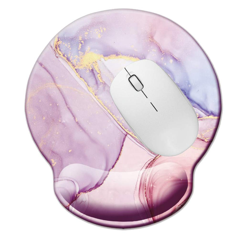 [Australia - AusPower] - Memory Foam Wrist Support Mouse Pad Comfortable Padded Wrist Mousepads 9in X10in Desktop Notebook Mouse Mat (Marble Pretty Pink-Foam) Marble Pretty Pink-Foam 