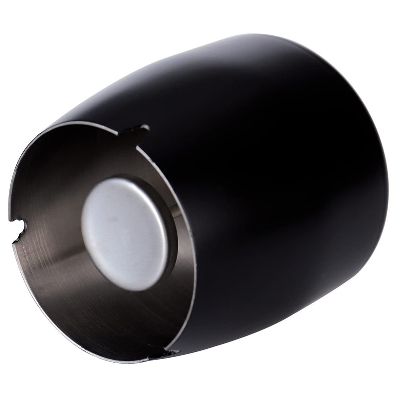 [Australia - AusPower] - Large Ashtray with Lid for Cigarette, Stainless Steel Smokeless Odorless Windproof Ashtrays for Home Office Tabletop Outside Patio Outdoor Balcony(3.55"x3.0"x3.35") Black Large 