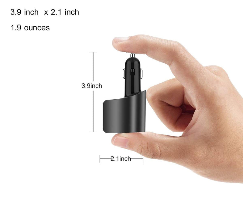 [Australia - AusPower] - Car Charger,Multi USB Cigarette Lighter Adapter,Socket Splitter with 3 USB and Voltage Meter,Compatible with iPhone,iPad,Apple Watch,Airpods,Samsung,LG,HTC,GPS,Android Phone (Black) Black 