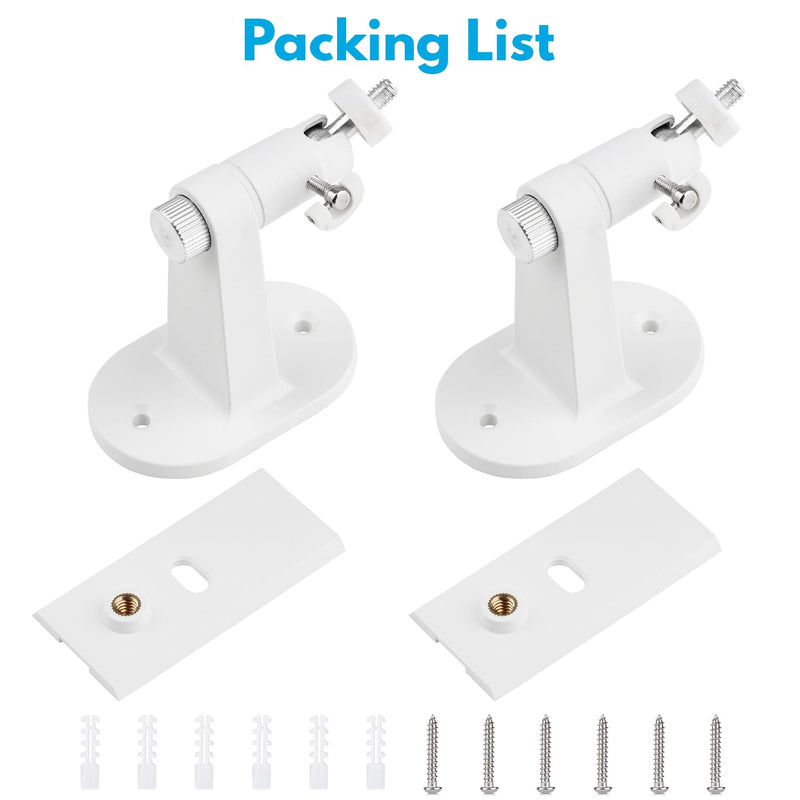 [Australia - AusPower] - 2Pack Security Wall Mount for Ring Spotlight Cam Plus/Pro (Battery), 360° Adjustable Indoor/Outdoor Mounting Bracket for Ring Surveillance Camera System - White 