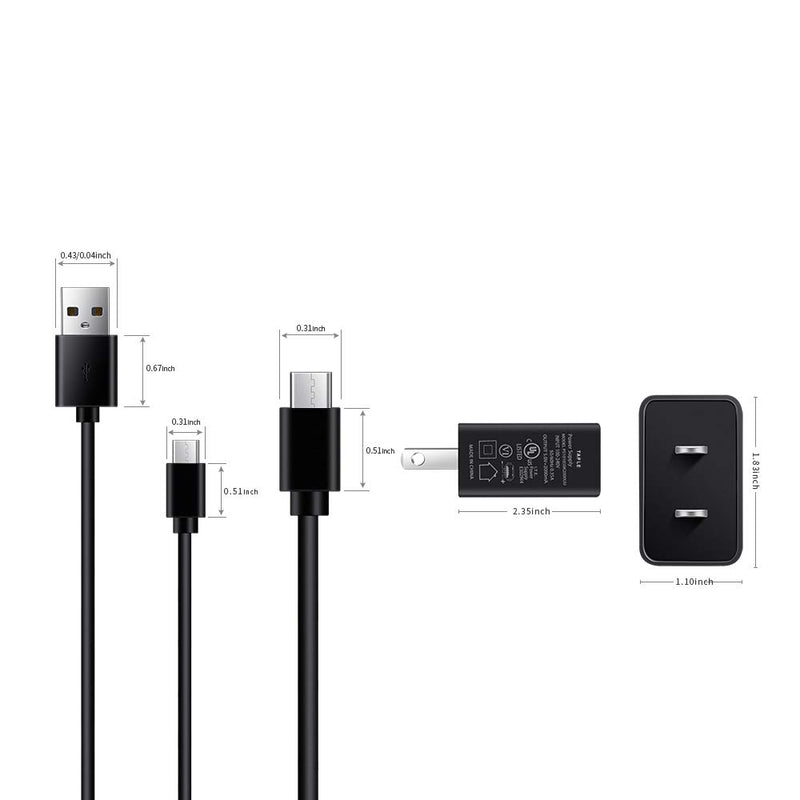 [Australia - AusPower] - Kindle Fire Fast Charger [UL Listed] Taple AC Adapter 2A Rapid Charger with 6.6Ft Cable for Amazon Kindle Fire6 7 HD 8 8 10Plus 10 Tablet, Kids Edition,Kids Pro,Kindle Fire HD HDX 7” 8.9” (Black) 