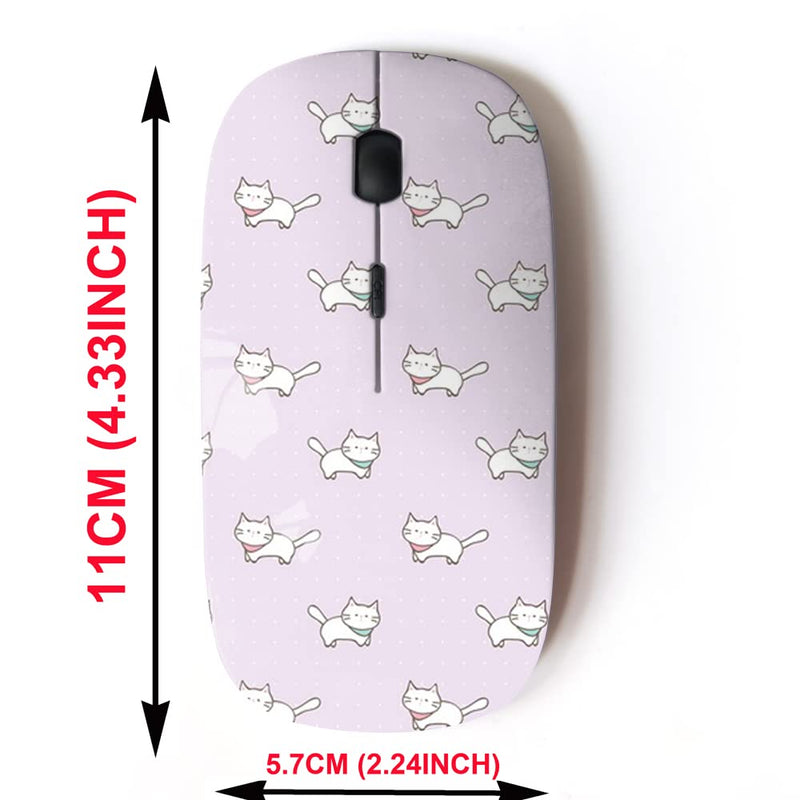 [Australia - AusPower] - 2.4G Wireless Mouse with Cute Pattern Design for All Laptops and Desktops with Nano Receiver - Cartoon Pink cat 