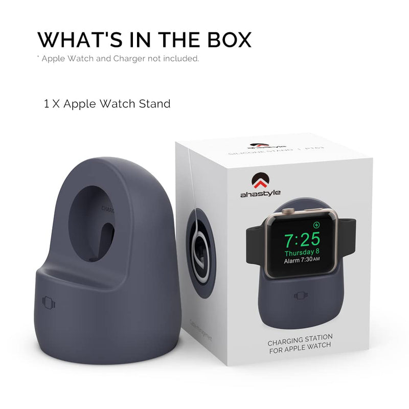 [Australia - AusPower] - AhaStyle iWatch Stand Silicone Charging Dock Holder Accessories for Apple Watch Series 7/6/5/4/3/2/1/SE(45/44/42/41/40/38mm), Supports Nightstand Mode【Adapters NOT Included】(Navy Blue) Navy Blue 