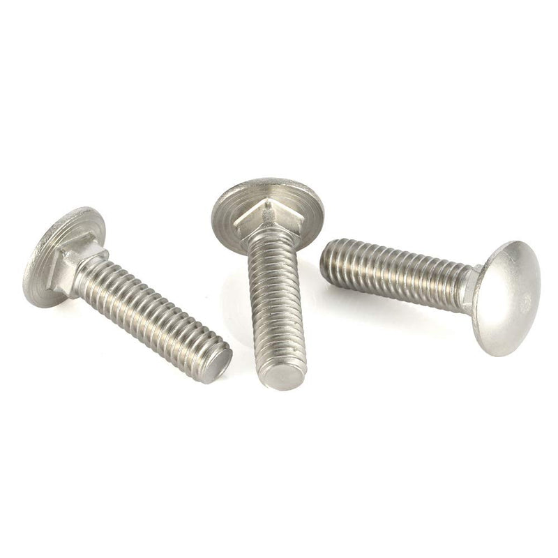 [Australia - AusPower] - 1/4-20 x 1/2" (1/2" to 6" Available) Carriage Bolts Screws, Stainless Steel 18-8 (304), Round Head, Square Neck, Fully Threaded, 25 PCS 1/4-20 x 1/2" (25 Pack) 