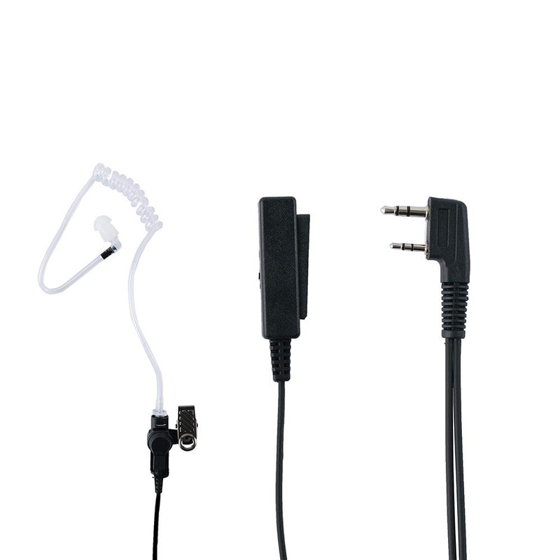 [Australia - AusPower] - Klykon 2 Wire Covert Acoustic Tube Earpiece with Mic Ptt Compatible with Kenwood Baofeng Puxing Wouxun 2 Way Radio Walkie Talkie 