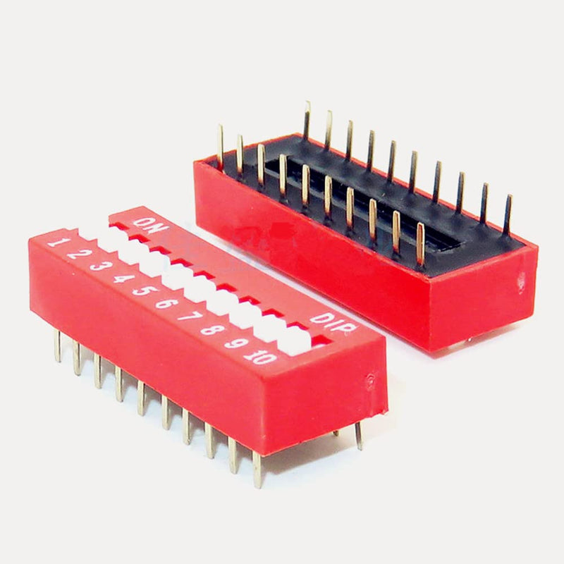 [Australia - AusPower] - SamIdea 10Kinds/41Pcs/Lot Dip Switches Kit In Box 1 2 3 4 5 6 7 8 9 10 Way 2.54mm Toggle Switch Red Snap Switches,PCB Mountable On Off Dip DIL Switch Kit for Circuit, Breadboards, and Arduino 
