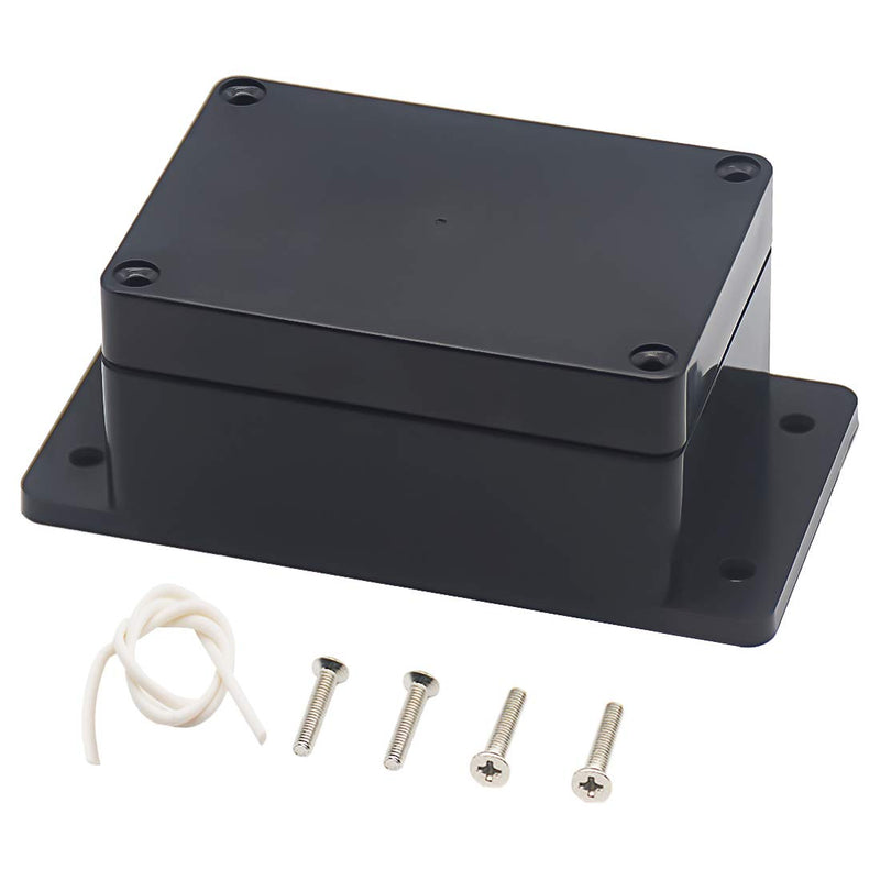 [Australia - AusPower] - Zulkit Junction Box ABS Plastic Dustproof Waterproof IP65 Universal Electrical Boxes Project Enclosure with Fixed Ear Black 3.94 x 2.68 x 1.97 inch (100 x 68 x 50 mm)(Pack of 2) 3.94" x 2.68" x 1.97"(Pack of 2) 