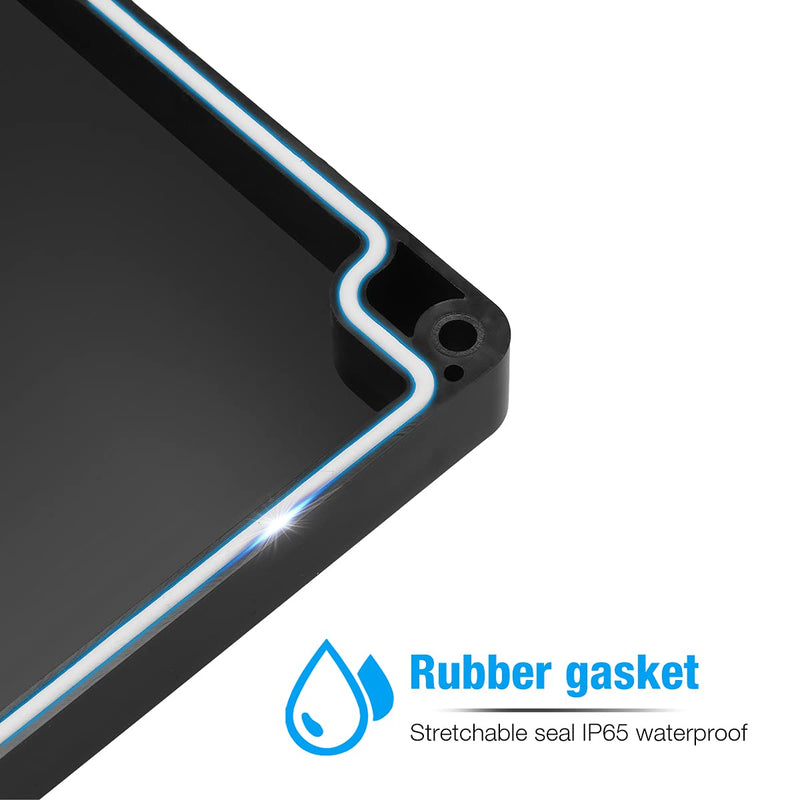 [Australia - AusPower] - PINFOX 2 Pack Black Waterproof Plastic Project Box ABS IP65 Electronic Junction Box Enclosure 3.94 x 2.68 x 1.97 inch (100 x 68 x 50 mm) 3.94"x2.68"x1.97" (2 PCS) 