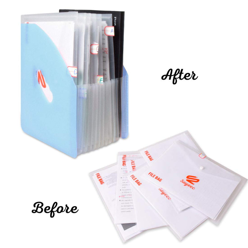 [Australia - AusPower] - Marte Vanci Expanding File Folders Expandable Filing Document Storage 13 Pockets Organizer A4 Paper Letter Size for School Office Blue 