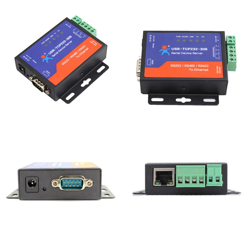 [Australia - AusPower] - PUSR USR-TCP232-306 Ethernet Converters RS422/RS232/RS485 Serial to Ethernet Support DNS DHCP Buit-in Webpage 