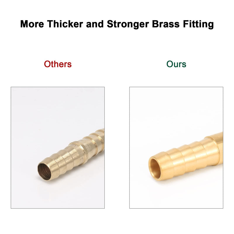 [Australia - AusPower] - BathAce Brass Hose Barb Fitting Splicer Mender, Quick Connect Threaded Pipe Adapter Heavy Duty M Type Fitting Union Air Gas Water Fuel, 2 Pack (5/16 Barb x 5/16 Barb) 5/16 Barb x 5/16 Barb 